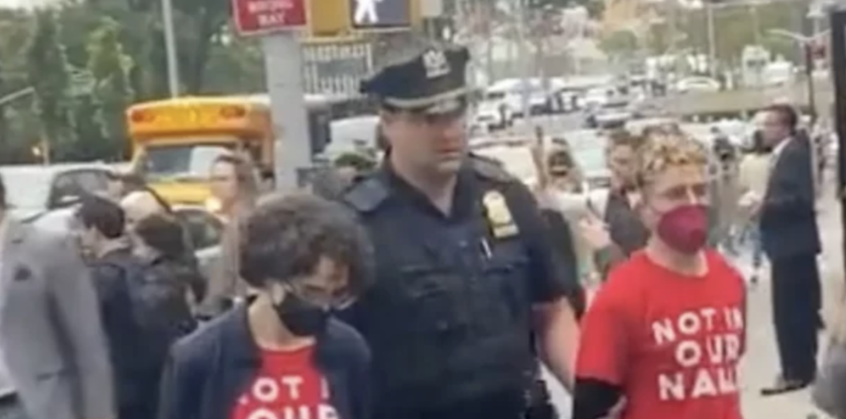 NYC: Badge-Niggers Crack Down on People Who Dare Question Jew Right to Massacre Children